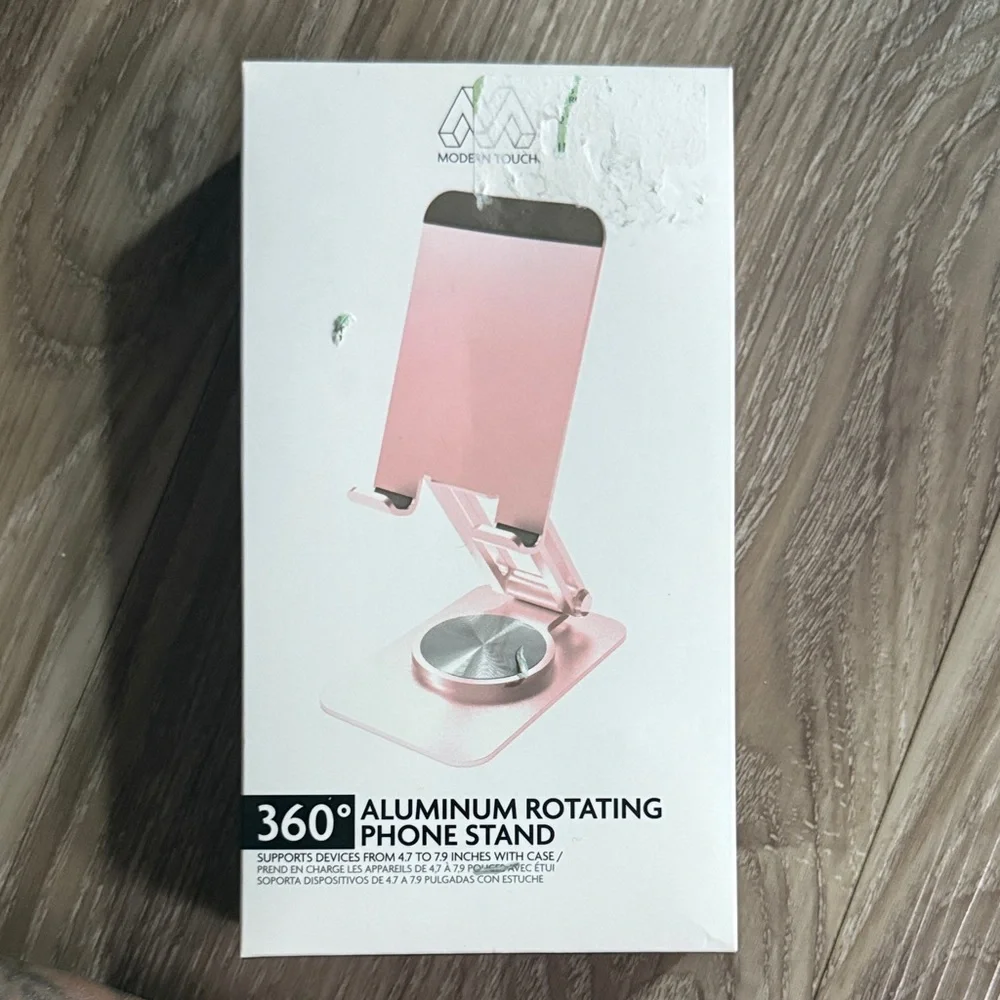 Modern Touch Pink Aluminum Phone Stand